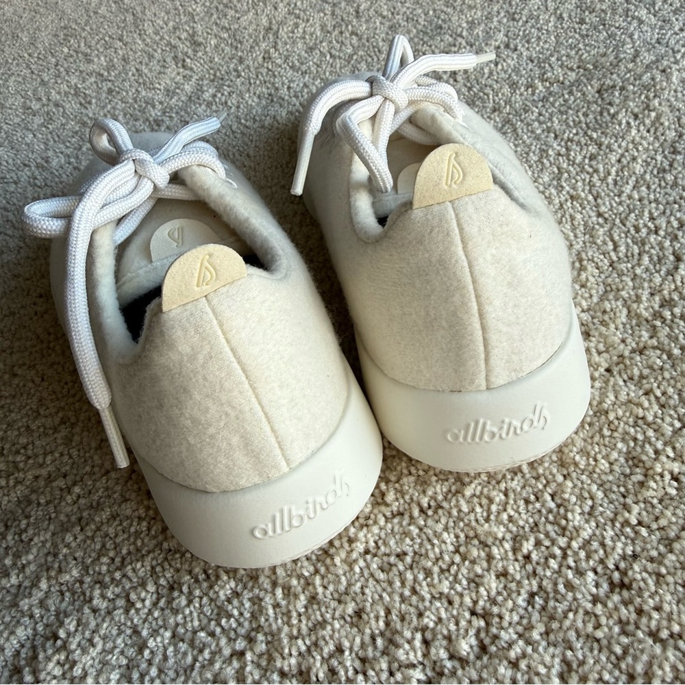 Allbirds Wool Runners White Cream Sneakers Womens W7 Lightweight Lace Up - Picture 3 of 8